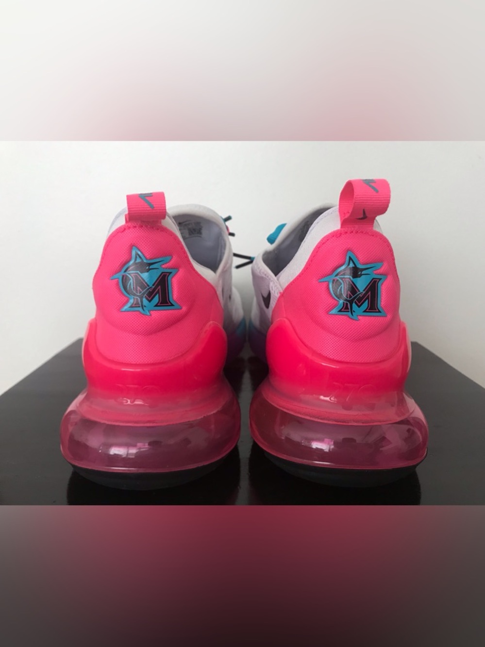 Size 11 Mens Nike Air Max 270 Miami Marlins City Connect Shoes White HQ8001-100 - Picture 5 of 7